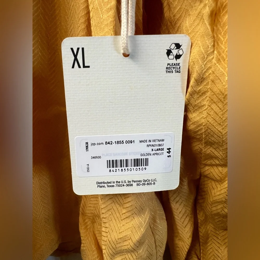 a.n.a Yellow Long Sleeve Relaxed Blouse NWT - Picture 6 of 6